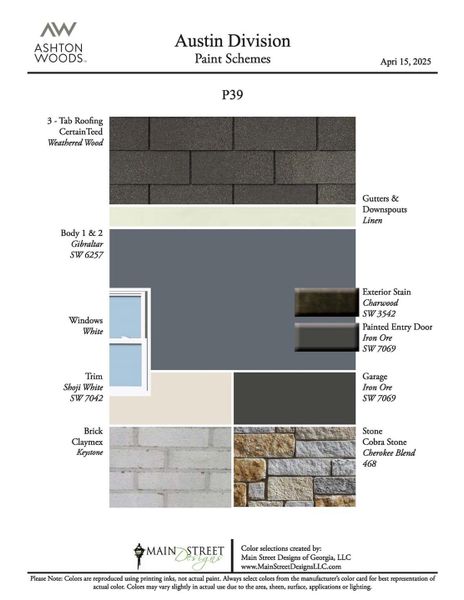 Sample of building materials used in homes in The Homestead at Lariat, Liberty Hill (Image 7).