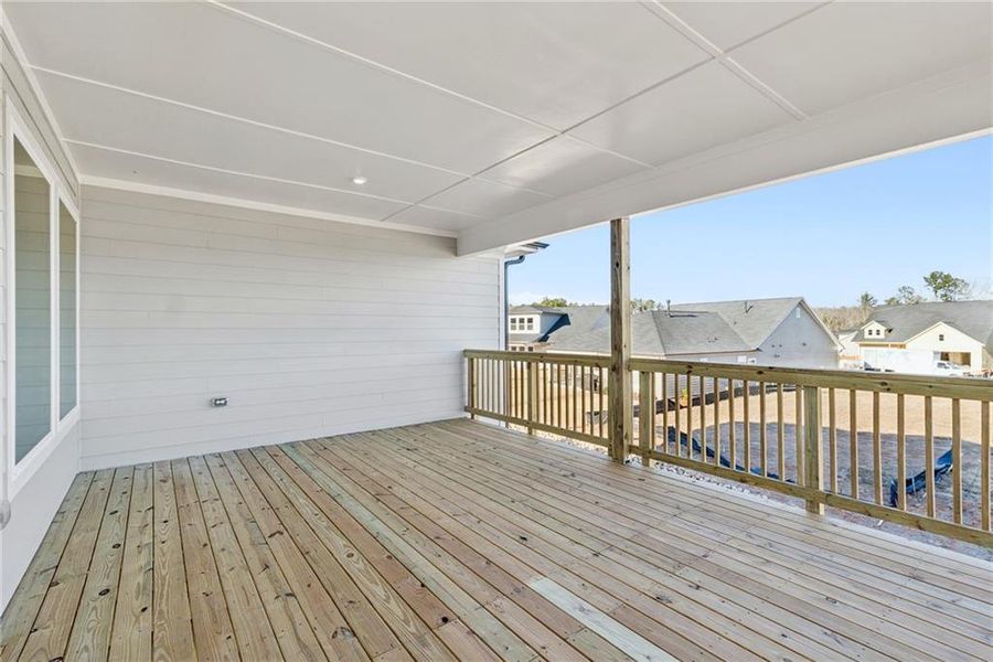 Exterior details and patio area of a home in Crescent Pointe at Great Sky, Canton (Image 3).