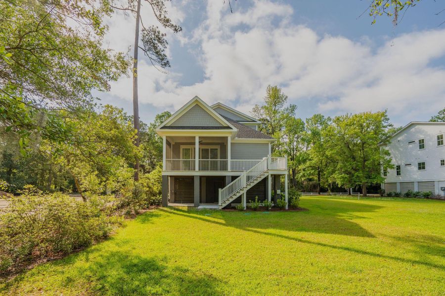 Exterior details and patio area of a home in , Johns Island (Image 30).