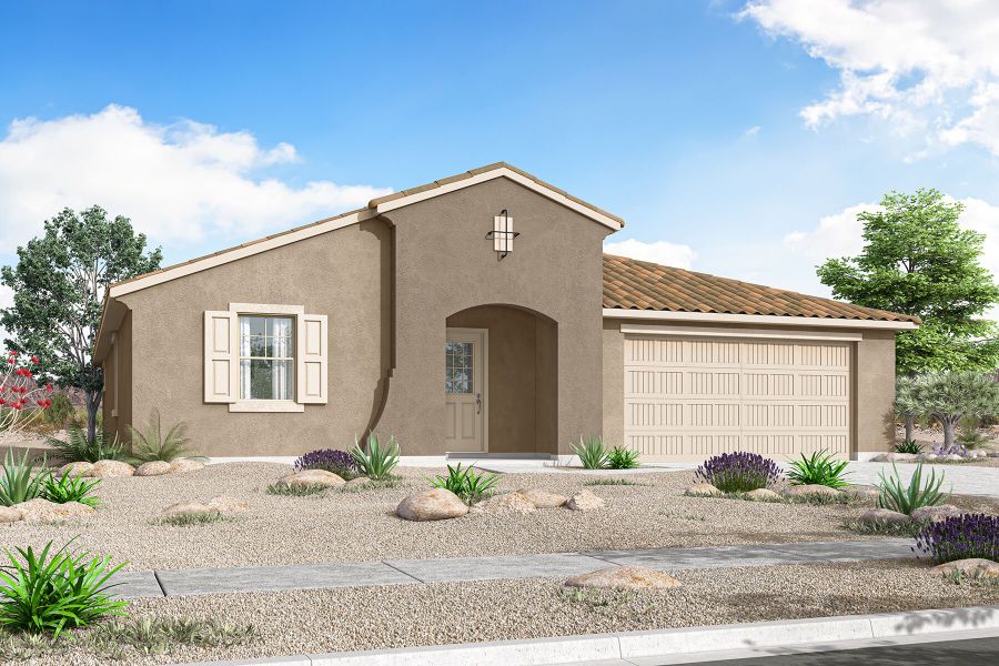 Representative exterior photo of a completed home built from the Ash by Mattamy Homes in Las Ventanas, Goodyear, AZ (Image 21). Representative exterior photo of a completed home built from the Ash by Mattamy Homes in Las Ventanas, Goodyear, AZ (Image 21).
