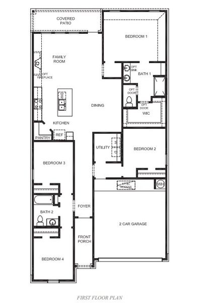 2D floor plan layout of this home in Overlook West, Wolfforth, TX (Image 3).