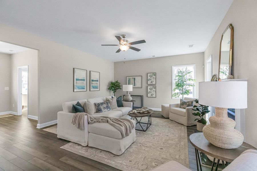 Representative furnished interior of a home built from the Aberdeen by Caviness & Cates Communities in Bartlett Manor, Youngsville (Image 113).