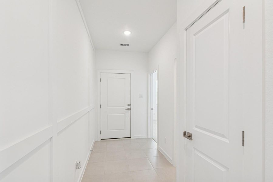 Welcoming foyer with feature wall Welcoming foyer with feature wall