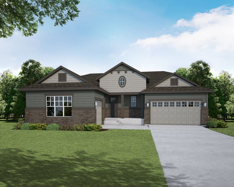 Plan C652 Elevation B w/ Stone