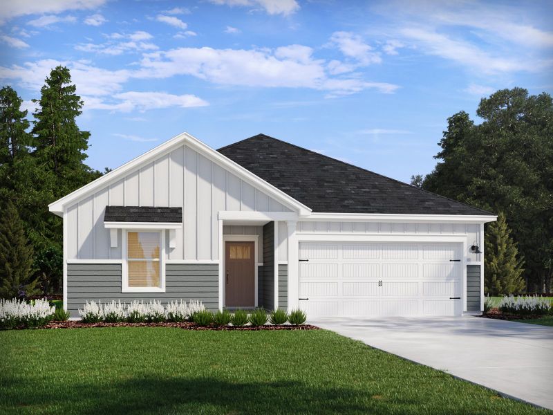 Front exterior of a new home in Palmetto Place, Longs, SC, highlighting curb appeal (Image 1). Front exterior of a new home in Palmetto Place, Longs, SC, highlighting curb appeal (Image 1).