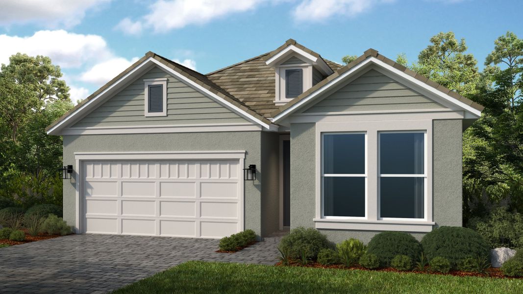 Representative exterior photo of a completed home built from the Rocca by Taylor Morrison in Esplanade at Kingston, Estero, FL (Image 4).