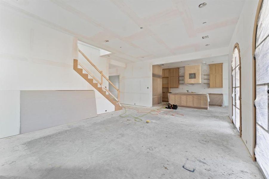 View of the kitchen from the living room.