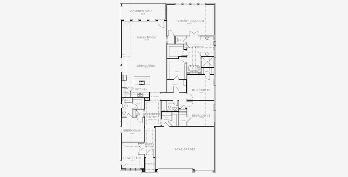 2D floor plan layout for the 2776W by Perry Homes in Windborne 100', Converse, TX (Image 5). 2D floor plan layout for the 2776W by Perry Homes in Windborne 100', Converse, TX (Image 5).