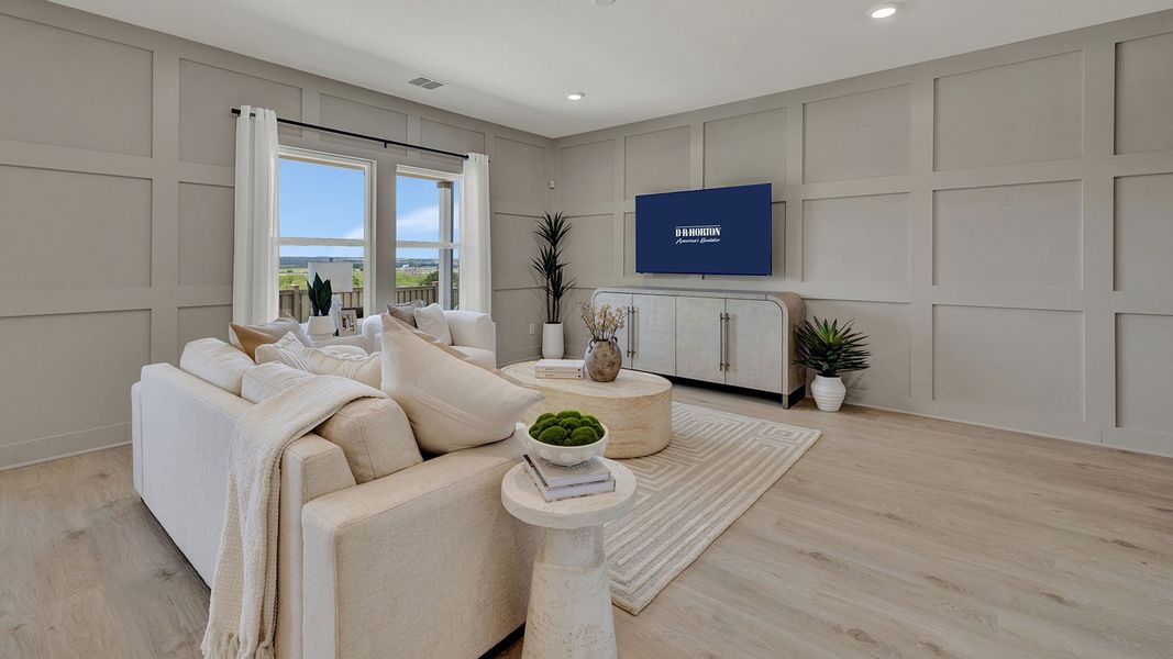 Representative furnished interior of a home built from the The Nicole by D.R. Horton in Mayfair, New Braunfels (Image 8). Representative furnished interior of a home built from the The Nicole by D.R. Horton in Mayfair, New Braunfels (Image 8).