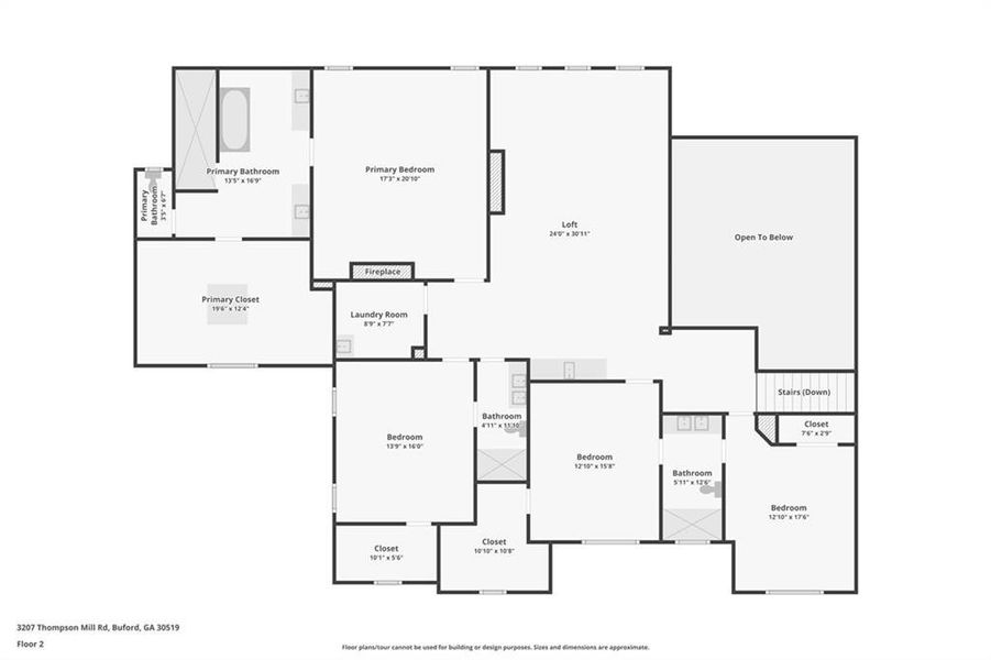 2D floor plan layout of this home in , Grayson, GA (Image 5).