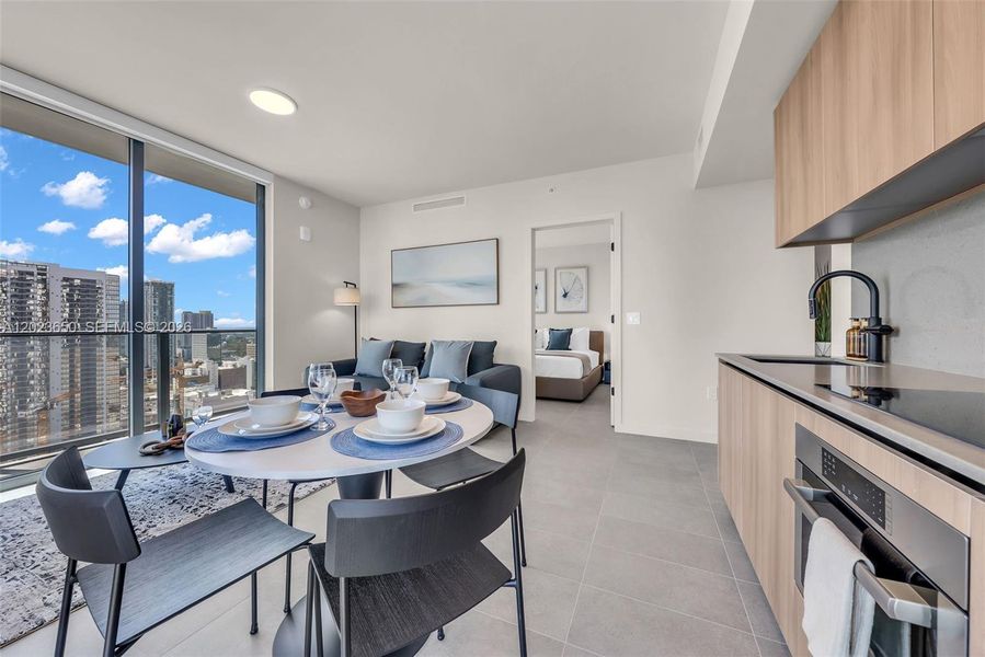 Furnished interior view inside a new home in , Miami (Image 29).