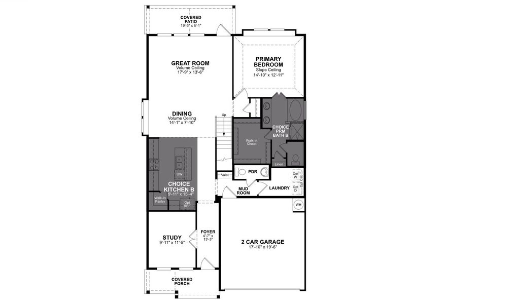 2D floor plan layout for the Alder by Beazer Homes in Copia Pines, Montgomery, TX (Image 4).