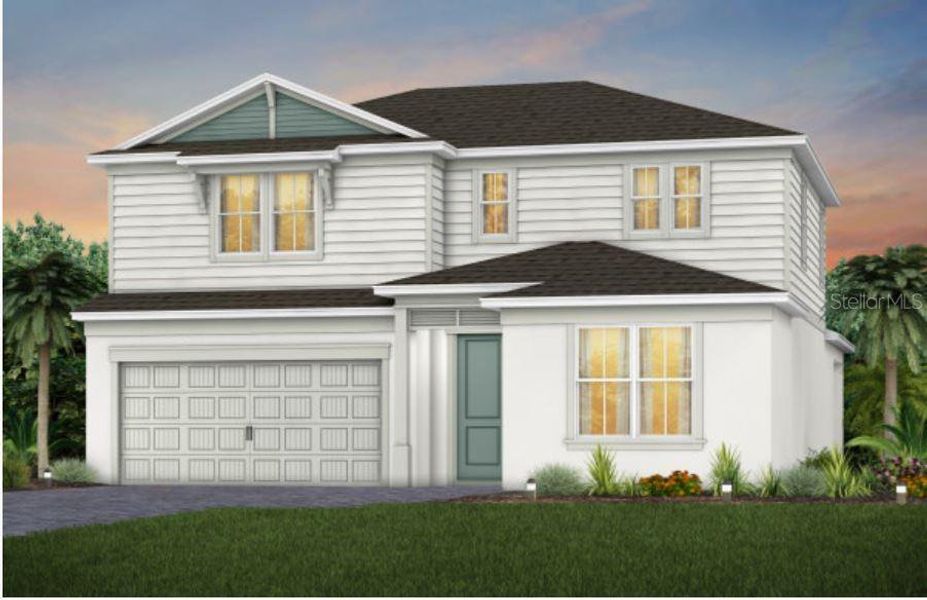 Exterior Design. Artistic rendering for this new construction home. Pictures are for illustrative purposes only. Elevations, colors and options may vary.