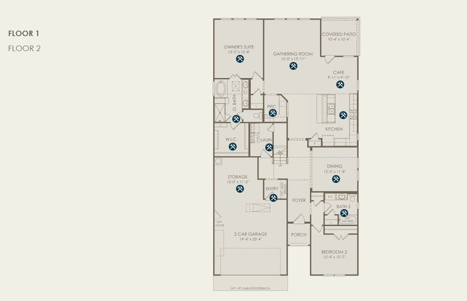 2D floor plan layout for the Harvard by Pulte Homes in Davis Ranch, San Antonio, TX (Image 4).