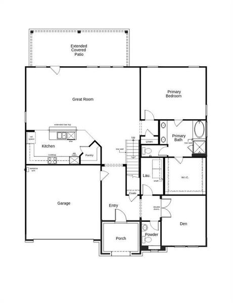 2D floor plan layout of this home in Sierra Vista at Kelly Ranch, Aledo, TX (Image 3).