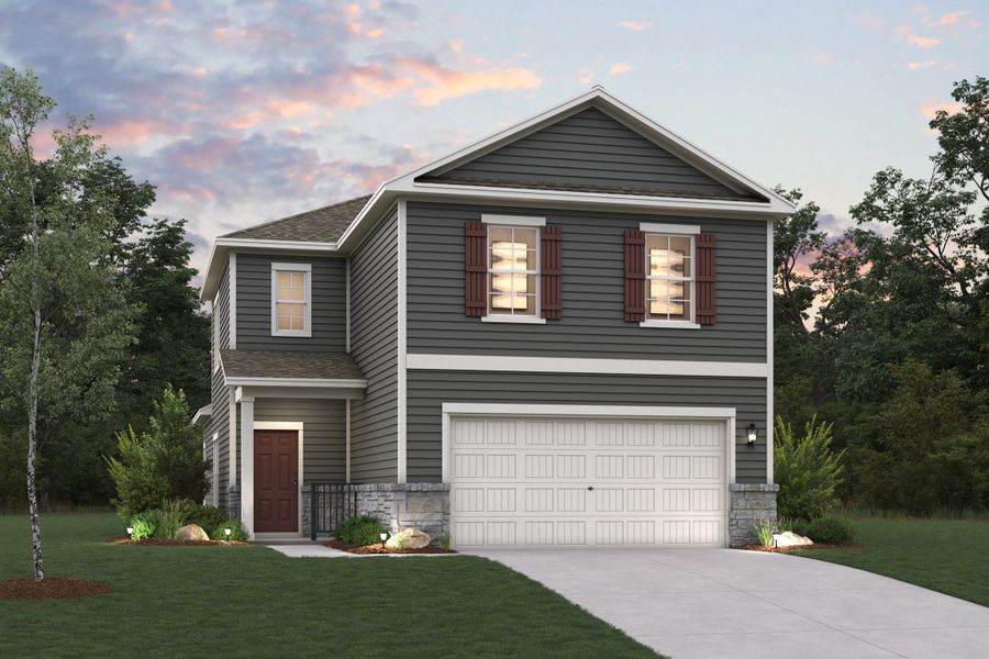 A house with a garage. A house with a garage.