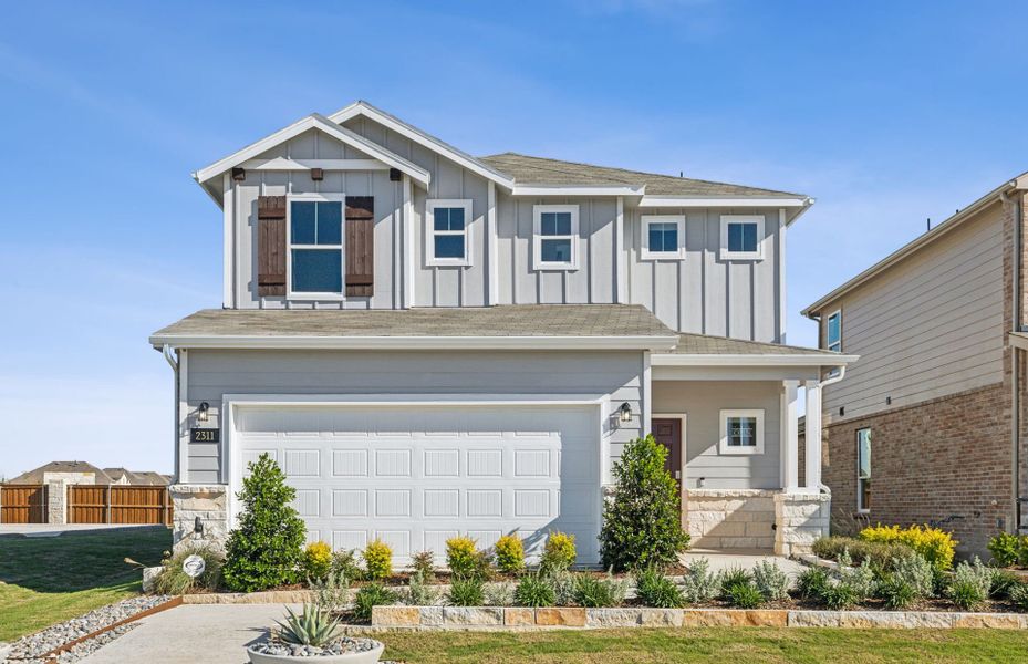 Representative exterior photo of a completed home built from the Monroe by Centex in Arboretum Estates, Terrell, TX (Image 22).