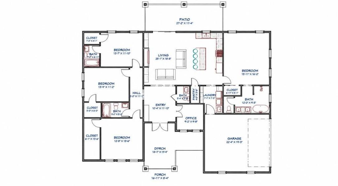 2D floor plan layout of this home in , Angleton, TX (Image 3). 2D floor plan layout of this home in , Angleton, TX (Image 3).