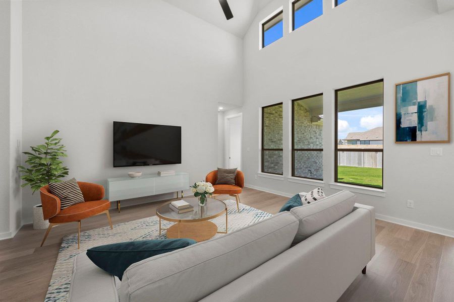 Open Concept Family Room - Virtually Staged