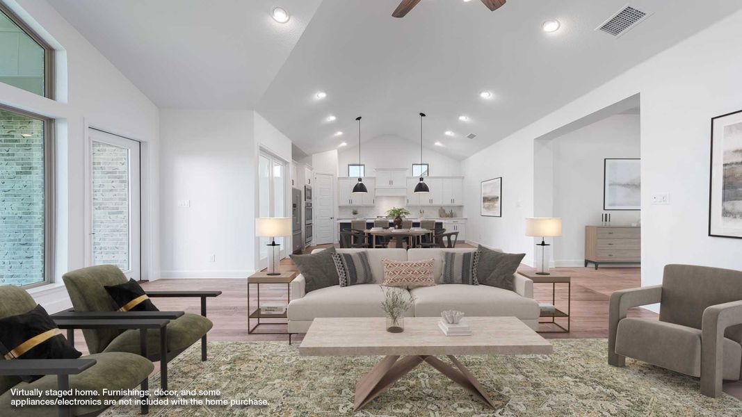 Representative furnished interior of a home built from the 2600W by Perry Homes in Flat Creek, Castroville (Image 3).