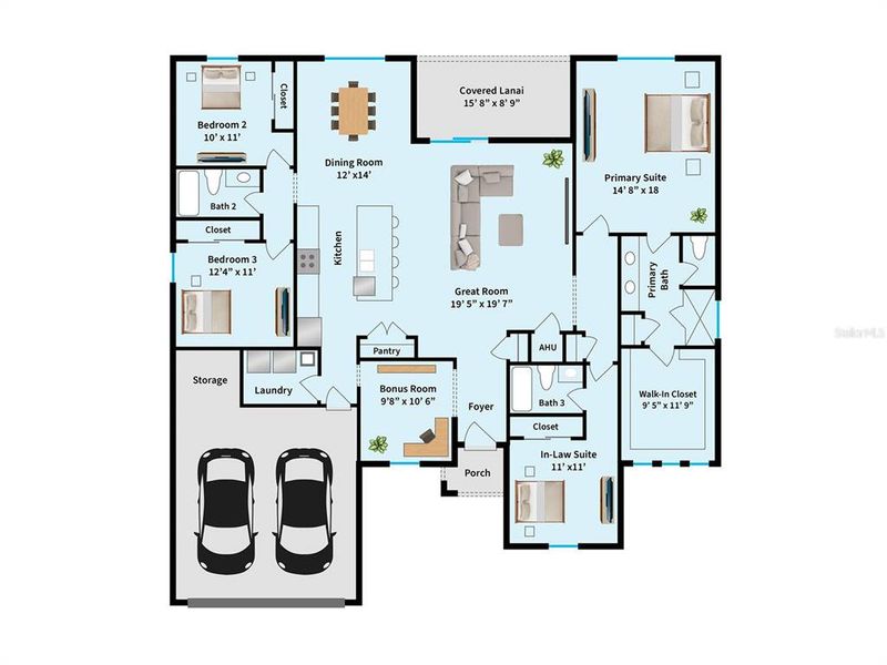 2D floor plan layout of this home in , Cape Coral, FL (Image 6).
