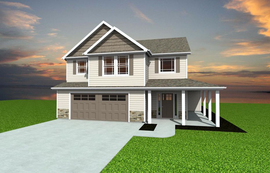 Representative exterior photo of a completed home built from the Emilia by Enchanted Homes in Guadalupe Heights, Seguin, TX (Image 19).