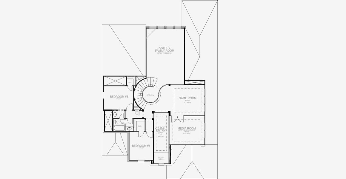 2D floor plan layout for the 3399W by Perry Homes in Katy Court, Katy, TX (Image 5).