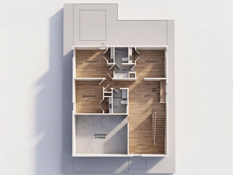 2D floor plan layout of this home in Sunterra, Katy, TX (Image 5).