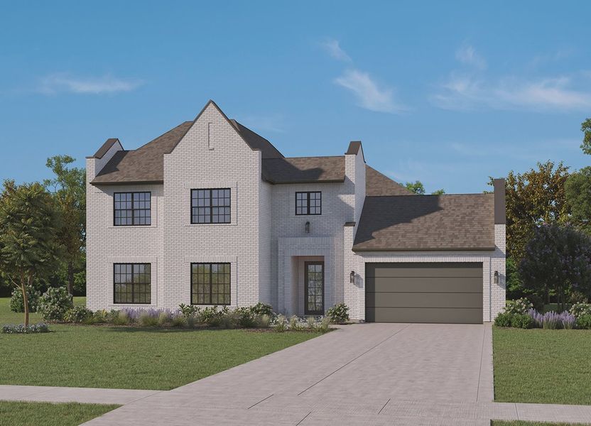 Representative exterior photo of a completed home built from the The Bandera by Homebound in Park Place, Prosper, TX (Image 2). Representative exterior photo of a completed home built from the The Bandera by Homebound in Park Place, Prosper, TX (Image 2).