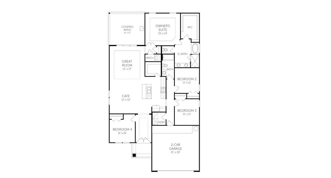 2D floor plan layout for the Edison - 50' Homesites by Dream Finders Homes in Seminole Trace - Single Family Homes, Palm Coast, FL (Image 3). 2D floor plan layout for the Edison - 50' Homesites by Dream Finders Homes in Seminole Trace - Single Family Homes, Palm Coast, FL (Image 3).