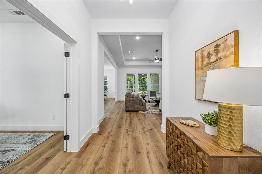 Looking into the home from the front entry.