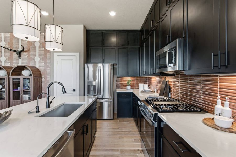 Representative furnished interior of a home built from the Pegasus by Chesmar Homes in Centero at Stone Oak, San Antonio (Image 7).