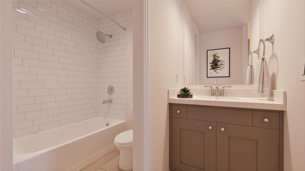 Furnished interior view inside a new home in Samara: Wentworth, League City (Image 13).