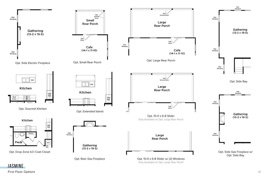 2D floor plan layout for the Jasmine by DRB Homes in Ridgewood, Shelbyville, TN (Image 23).