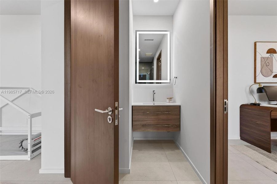 Furnished interior view inside a new home in , Miami (Image 72).