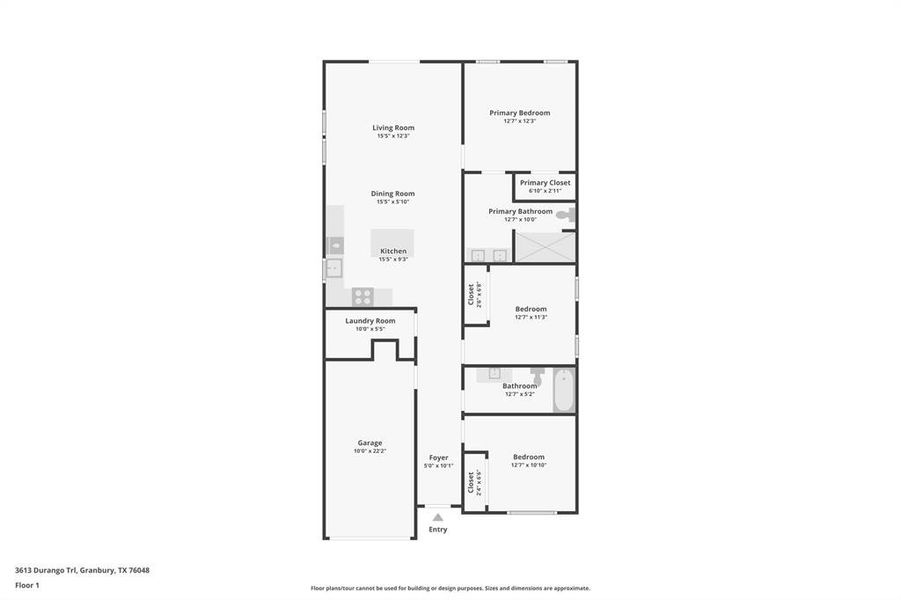 2D floor plan layout of this home in , Granbury, TX (Image 5).
