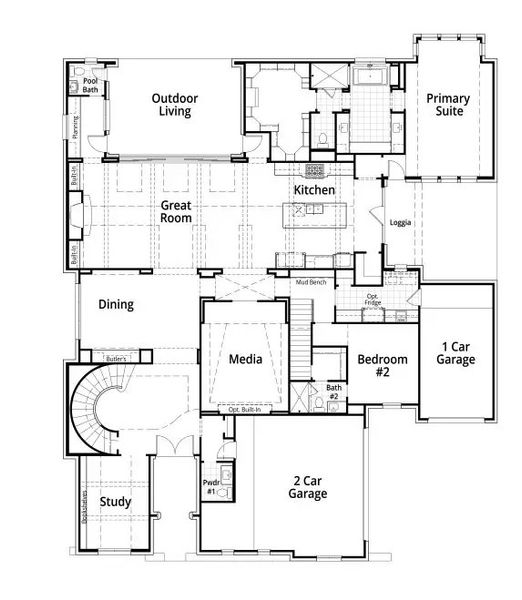 2D floor plan layout of this home in Mustang Lakes - 100ft Lots, Celina, TX (Image 3).