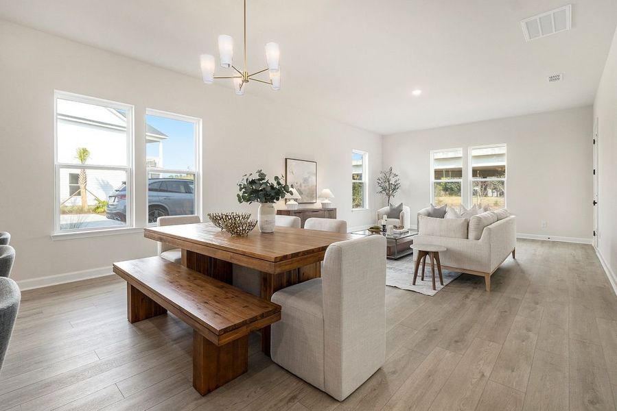 Representative furnished interior of a home built from the Zion - Waterway by Ashton Woods in Blue Heron Retreat, Little River (Image 6).
