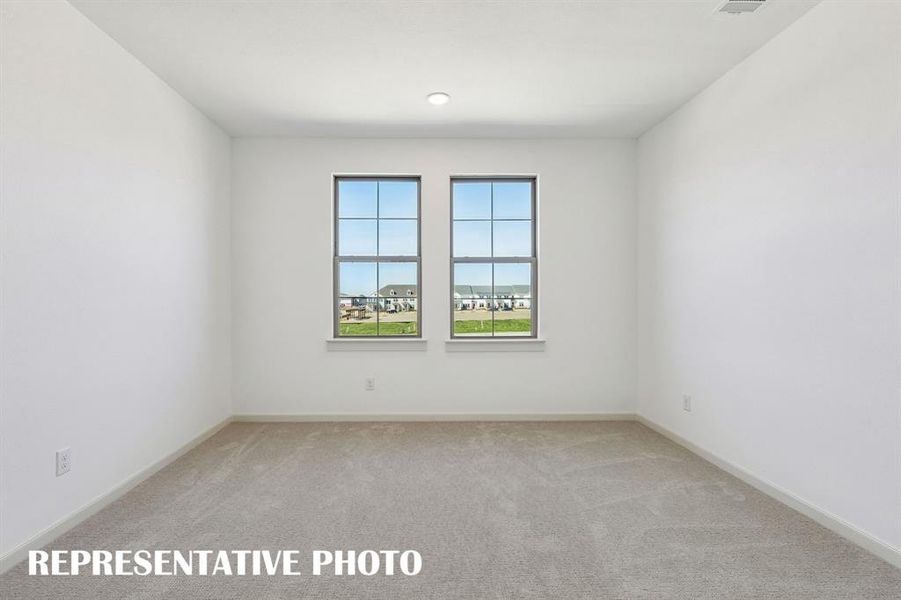 You'll find nicely sized secondary bedrooms in our Marcel II plan.  REPRESENTATIVE PHOTO