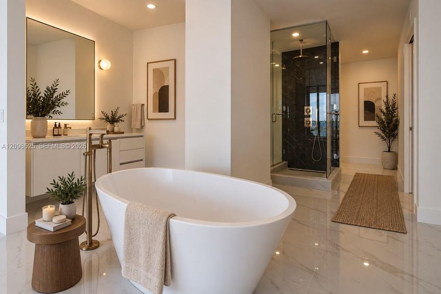 Furnished interior view inside a new home in Aria Reserve, Miami (Image 29).