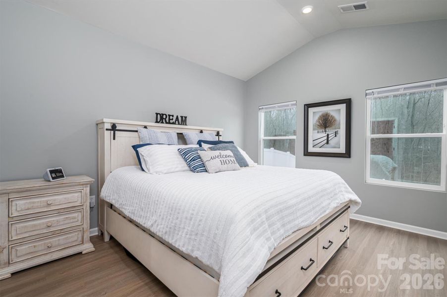 Primary Bedroom easily accommodates a king