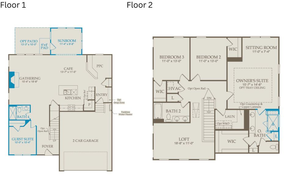 2D floor plan layout of this home in Saunders Farm, Fuquay Varina, NC (Image 3). 2D floor plan layout of this home in Saunders Farm, Fuquay Varina, NC (Image 3).