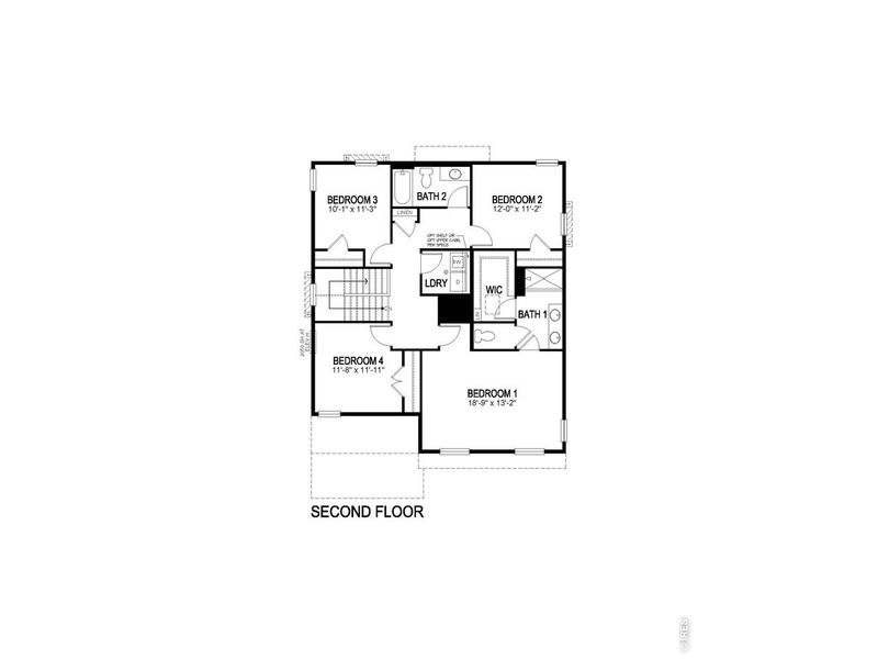 2D floor plan layout of this home in Fossil Creek Ranch, Windsor, CO (Image 3).