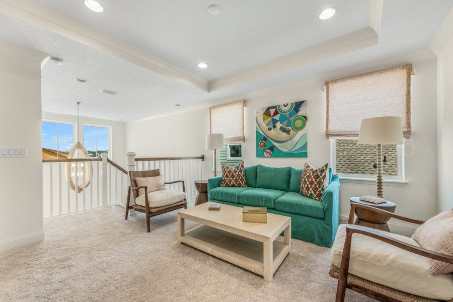 Representative furnished interior of a home built from the Miramar by Riverside Homes in Mariposa at EverRange, Jacksonville (Image 45).