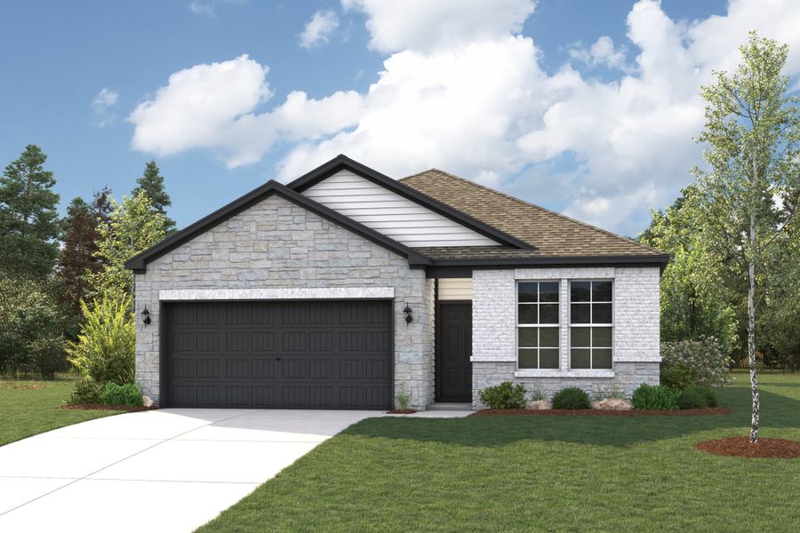 A house with a garage. A house with a garage.