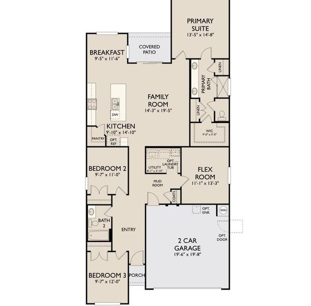 2D floor plan layout of this home in Rolling Glen, Hutto, TX (Image 4).