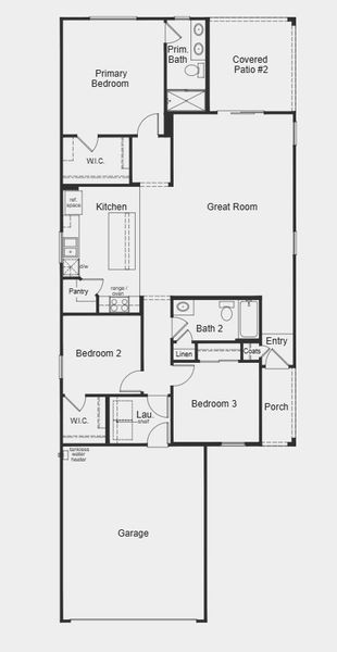 2D floor plan layout for the Plan 1465 by KB Home in Mandarina Reserve, Marana, AZ (Image 4).