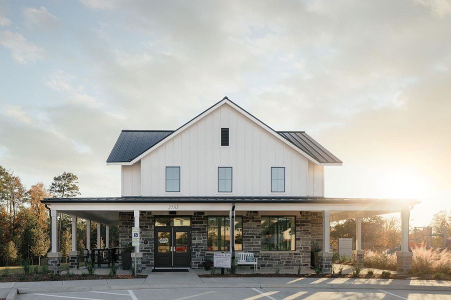 Front exterior of a new home in Westridge Cove, Conroe, TX, highlighting curb appeal (Image 1).