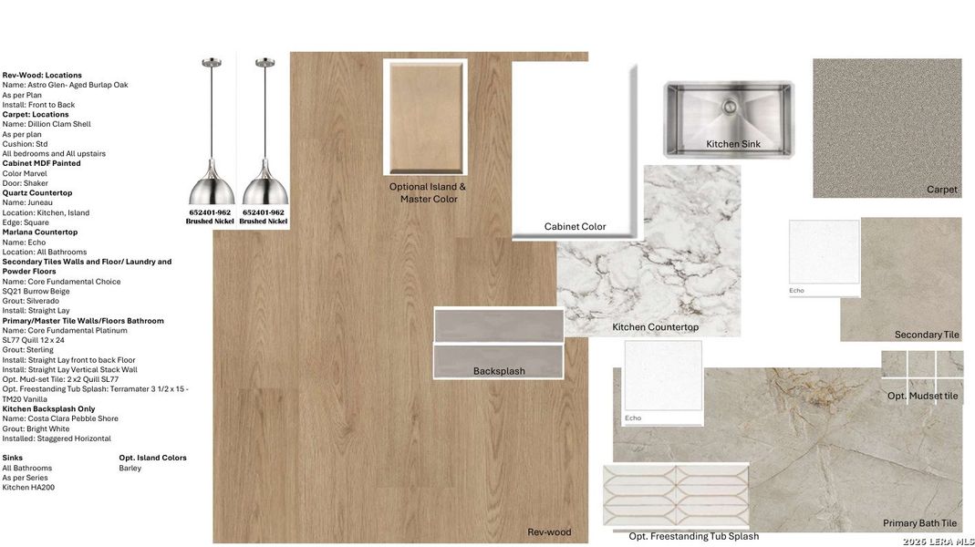 Sample of building materials used in homes in Homestead, Schertz (Image 4).