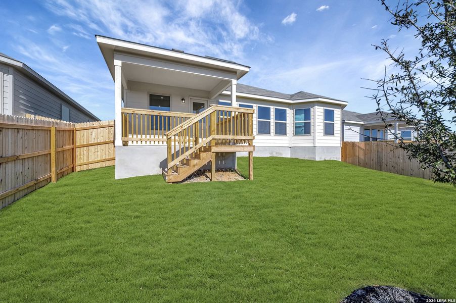 Exterior details and patio area of a home in Paloma Park, Converse (Image 23).
